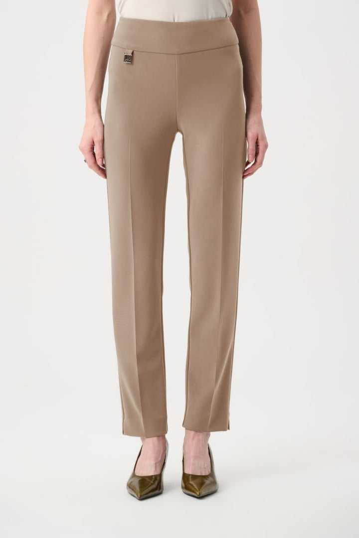 Woman wearing Wonder Pant in Mink by Joseph Ribkoff style 144092 detail