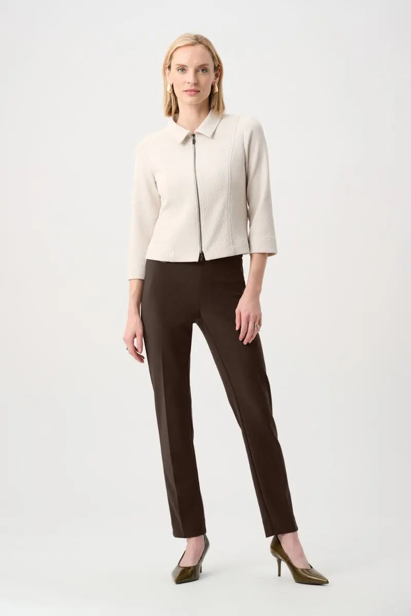 The Wonder Pant A Classic Tailored Slim Pant 144092 in Mocha by Joseph Ribkoff