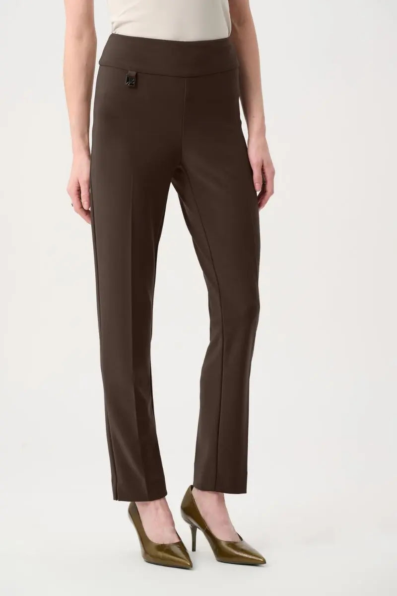 Woman wearing Wonder Pant in Mocha by Joseph Ribkoff style 144092 front view