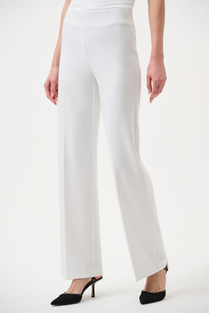 Woman wearing Wide Leg Pant in Vanilla by Joseph Ribkoff style 153088 side
