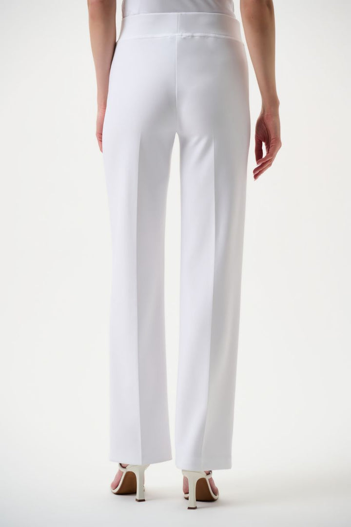 Woman wearing Wide Leg Pant in White by Joseph Ribkoff style 153088 back