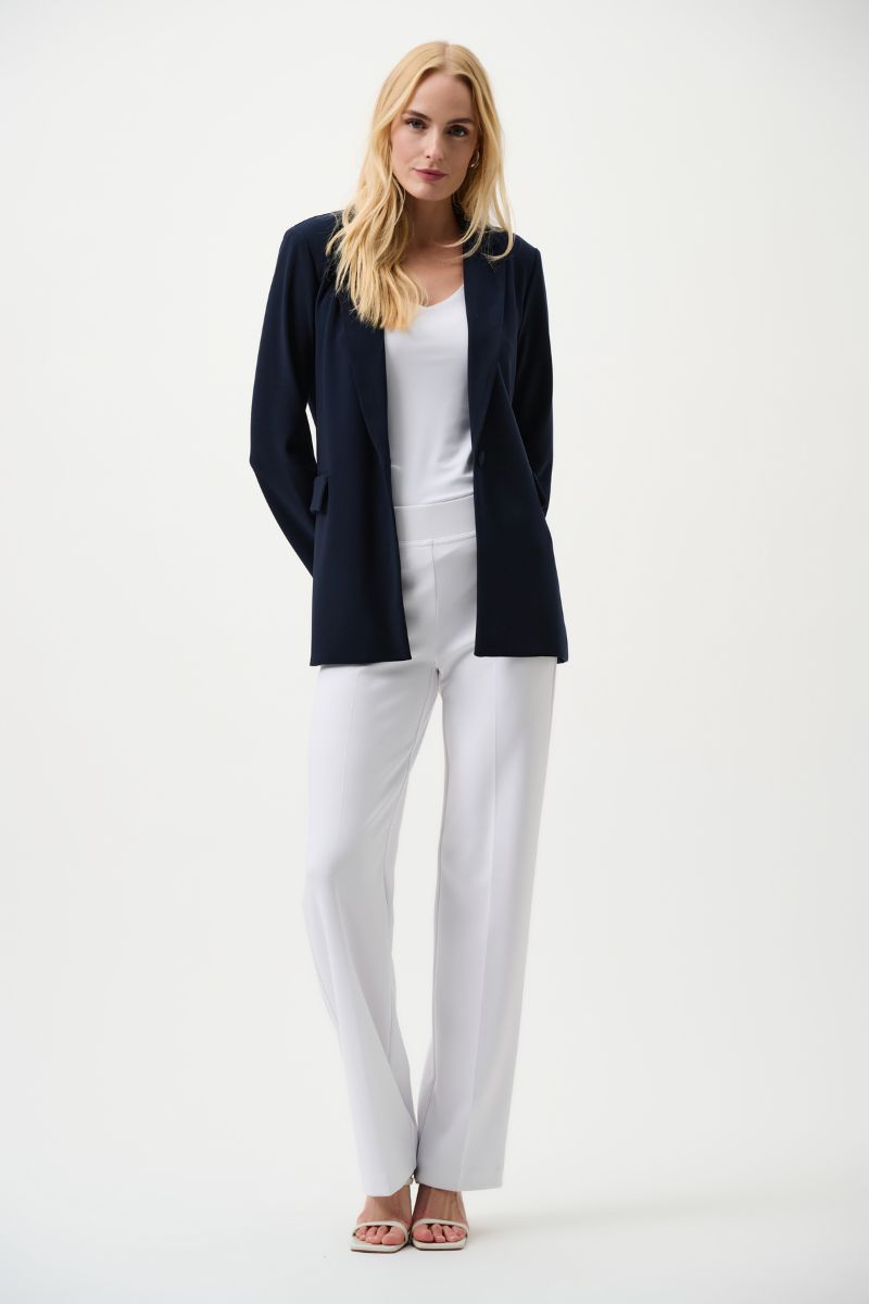 Women wearing white 153088 wide leg pant Joseph Ribkoff styled outfit