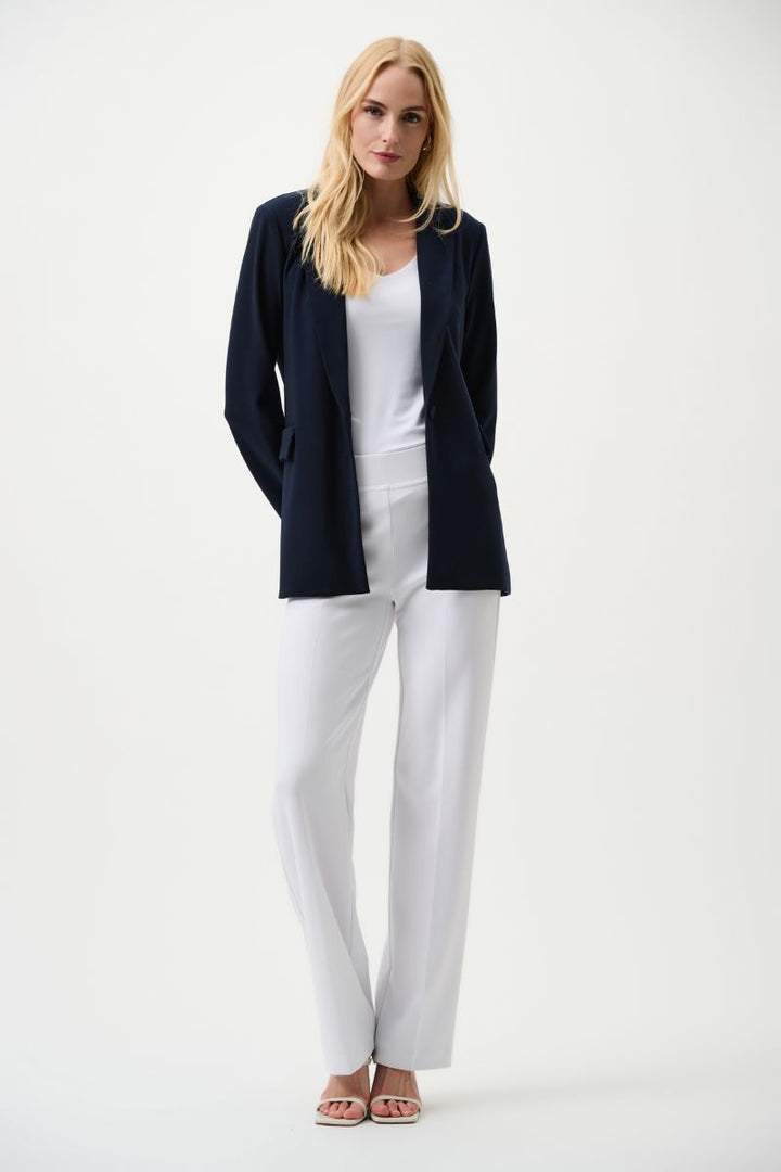 Women wearing white 153088 wide leg pant Joseph Ribkoff styled outfit