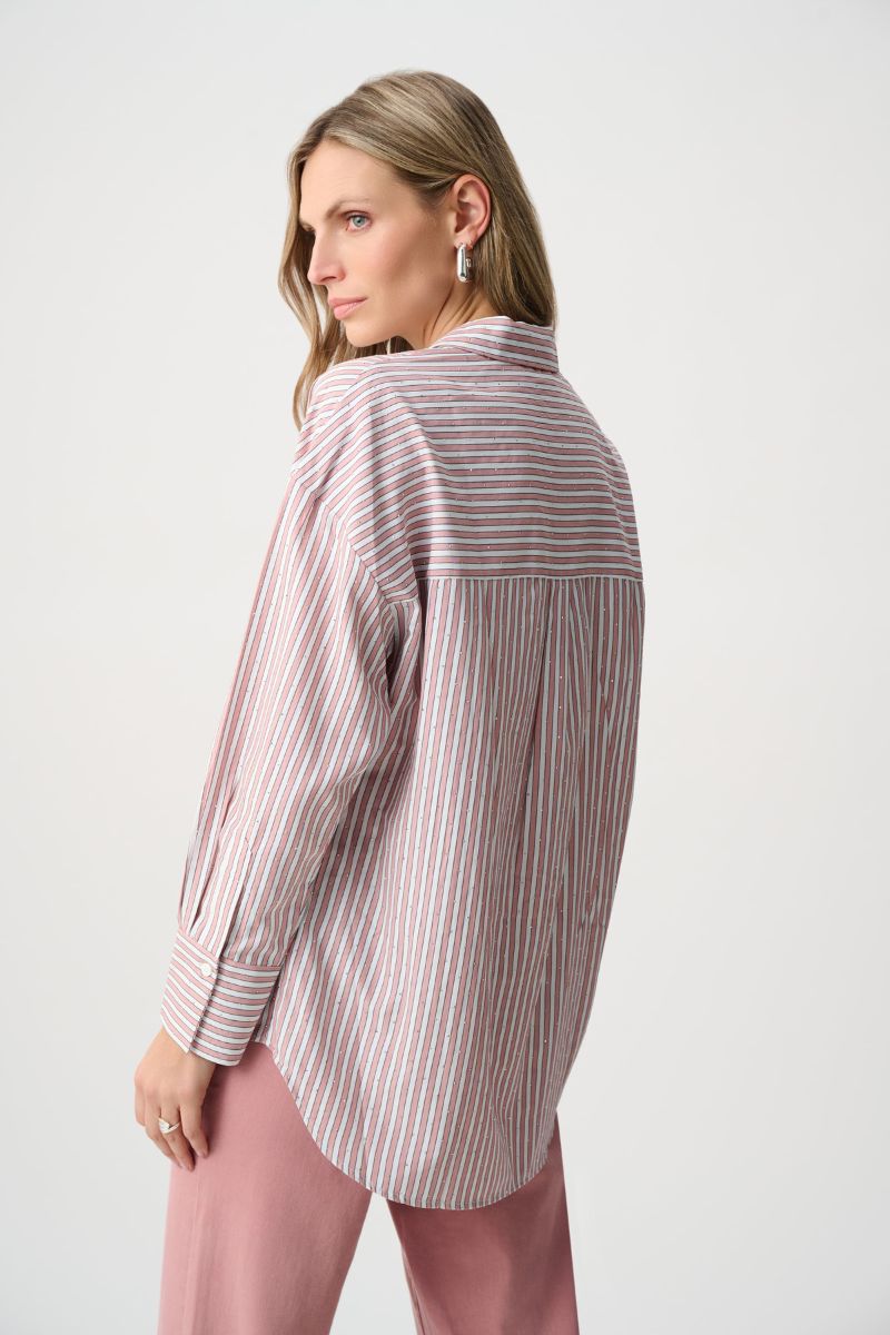 Joseph Ribkoff blouse back view stripe pattern and drape 261931