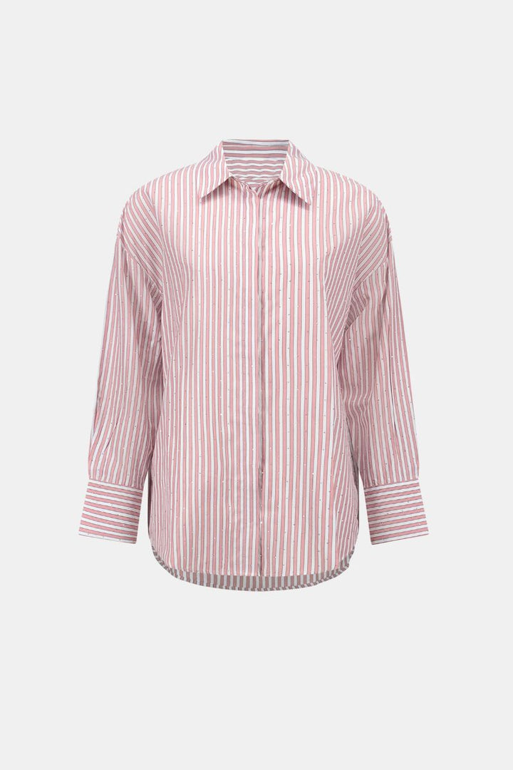 Iron on detail and stripe texture Joseph Ribkoff blouse 261931