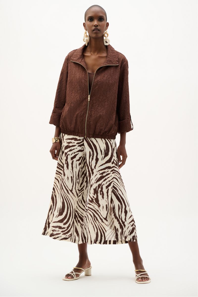 Joseph Ribkoff Textured Jacquard Bomber Jacket