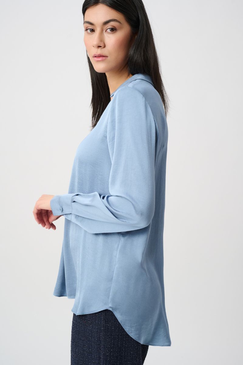 Joseph Ribkoff tunic side view showing drape and silhouette 263025
