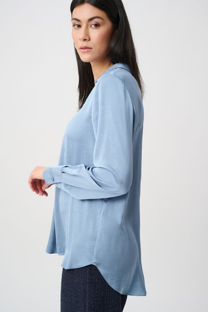 Joseph Ribkoff tunic side view showing drape and silhouette 263025