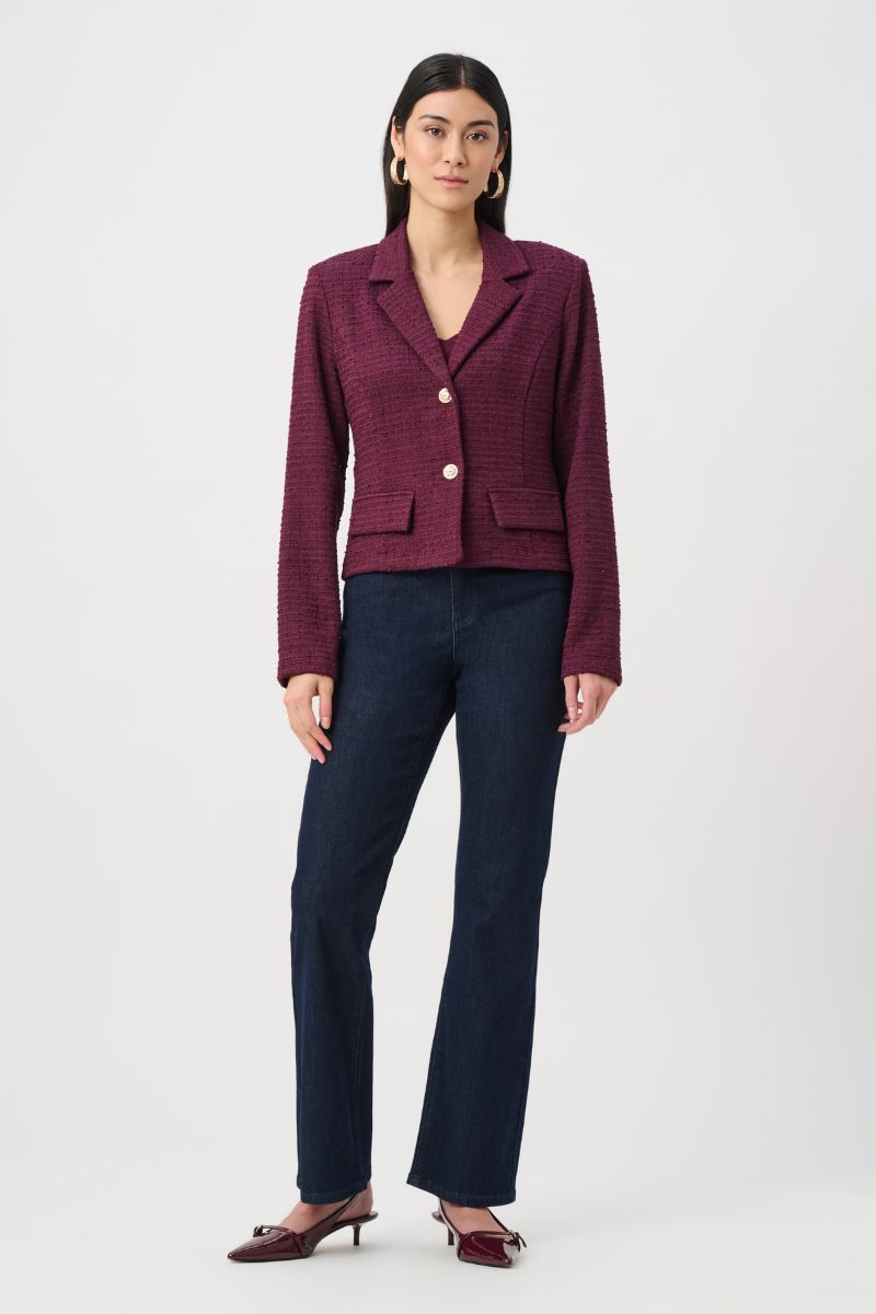 Joseph Ribkoff Bouclé Blazer in Elderberry – 263033