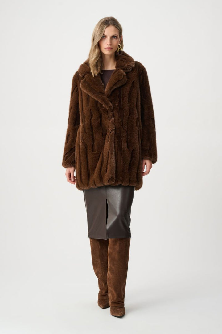 Detail of faux fur coat by Joseph Ribkoff style 263916