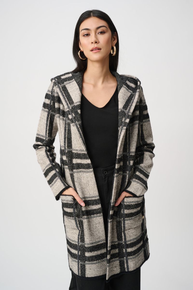 Hooded Jacket in Brushed Jacquard by Joseph Ribkoff – 263953