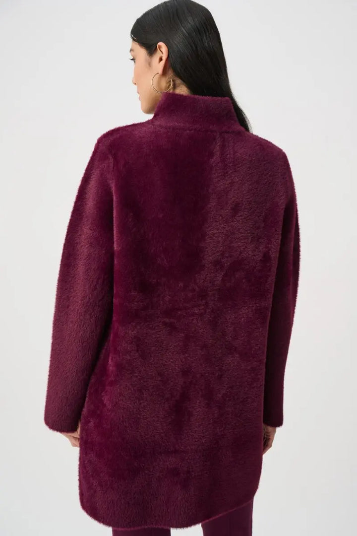 Woman wearing sweater coat by Joseph Ribkoff style 263955 back