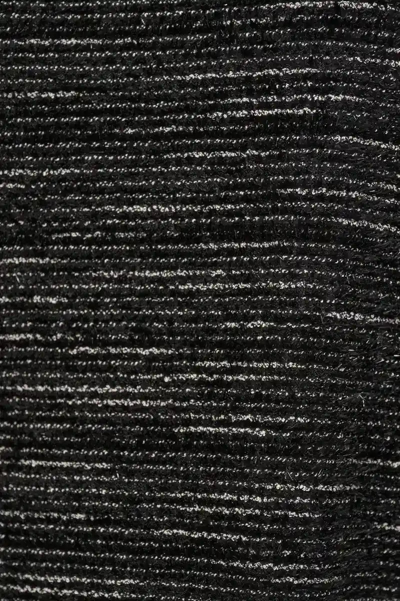 Novelty Knit Cowl Neck Tunic in Black & White by Joseph Ribkoff fabric texture detail