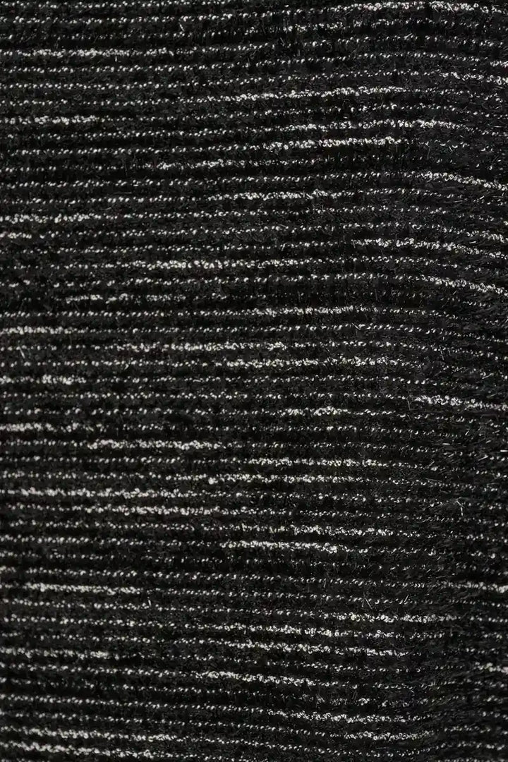 Novelty Knit Cowl Neck Tunic in Black & White by Joseph Ribkoff fabric texture detail