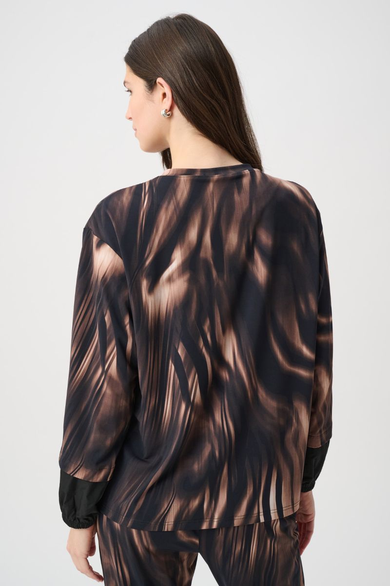 Joseph Ribkoff Sport printed silky knit top relaxed boxy fit back view