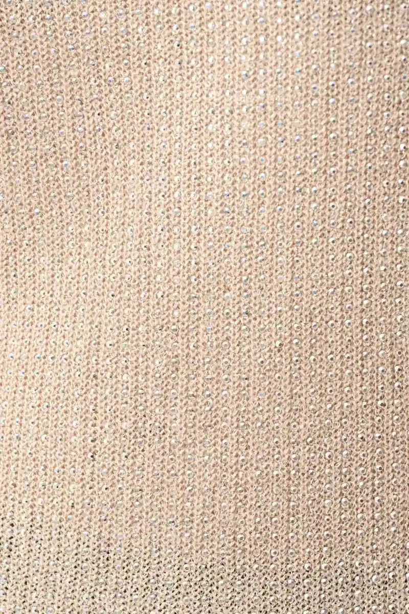 Joseph Ribkoff Rhinestone Cowl Neck Top 264929 product front showing sleeveless shape, draped cowl neck and rhinestone embellished metallic knit