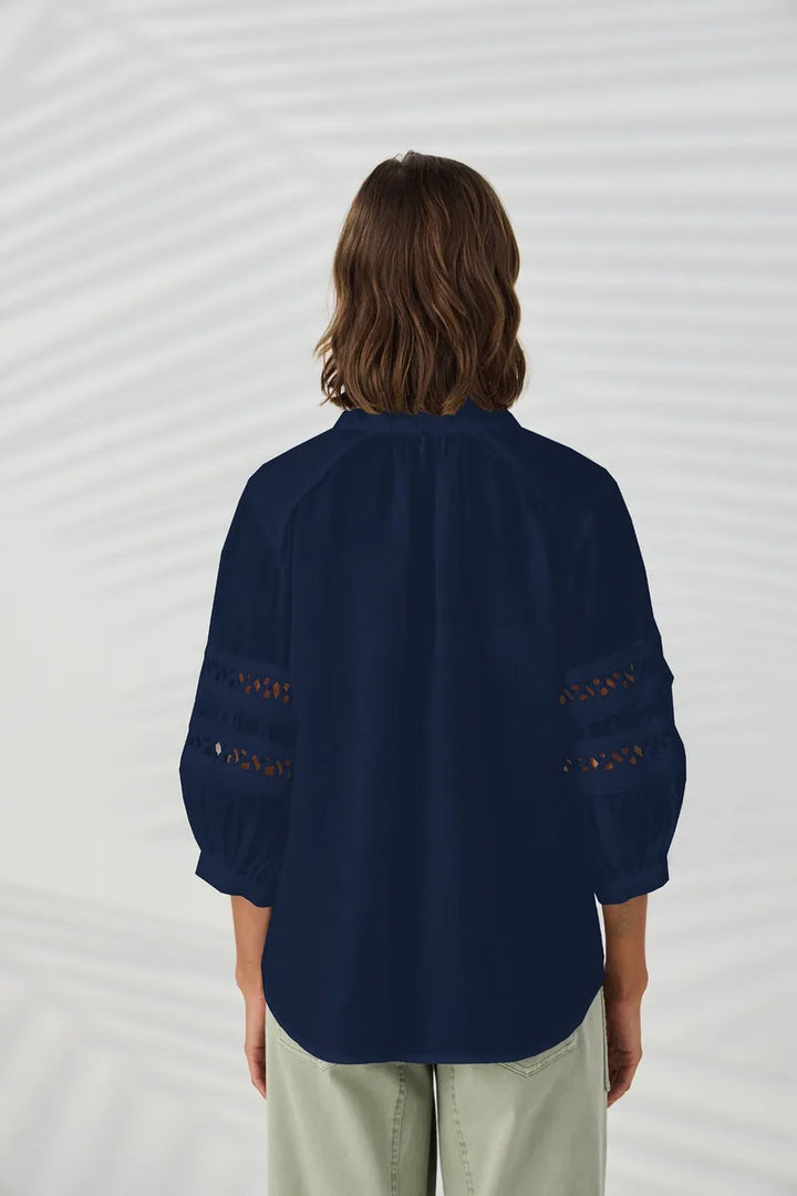 Lania the Label Spiral Shirt in Sapphire back view