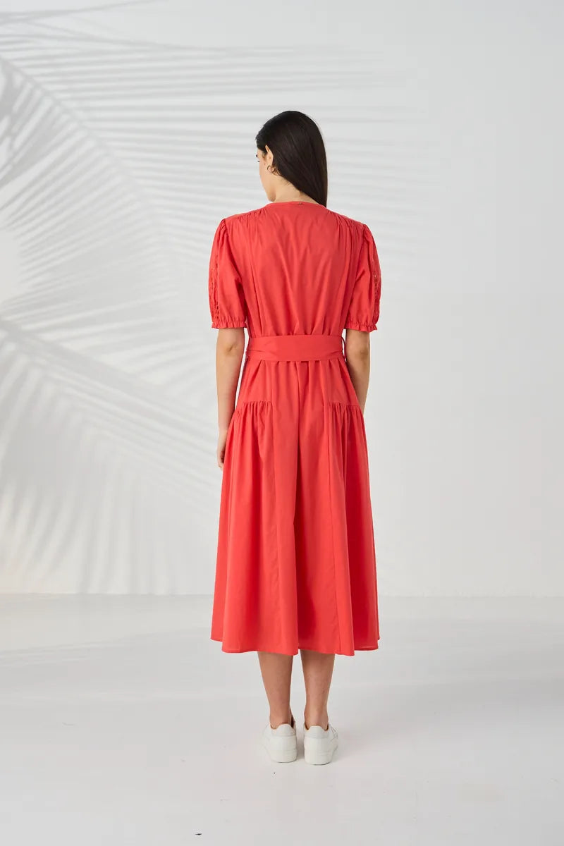 Lania the Label Sander Dress in Tango back view