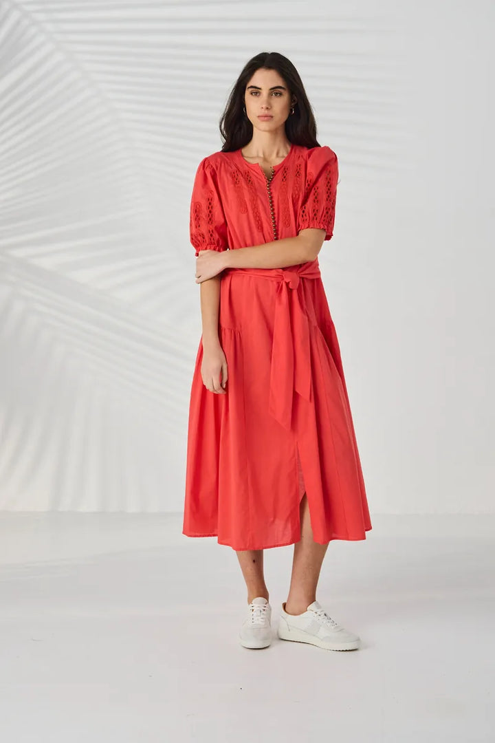 Lania the Label Sander Dress in Tango front view
