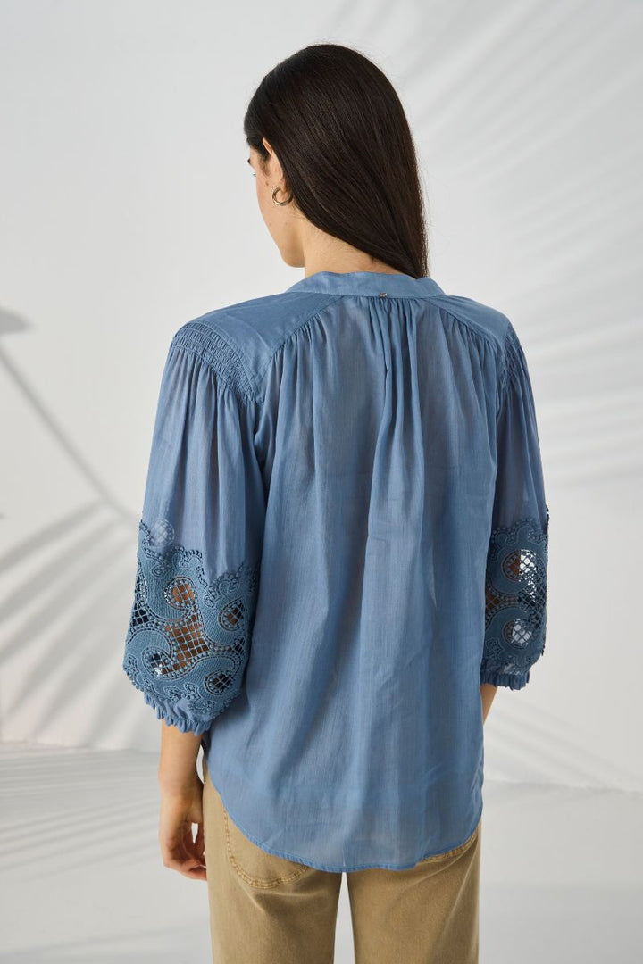 Lania Austin Shirt back view relaxed silhouette Dove