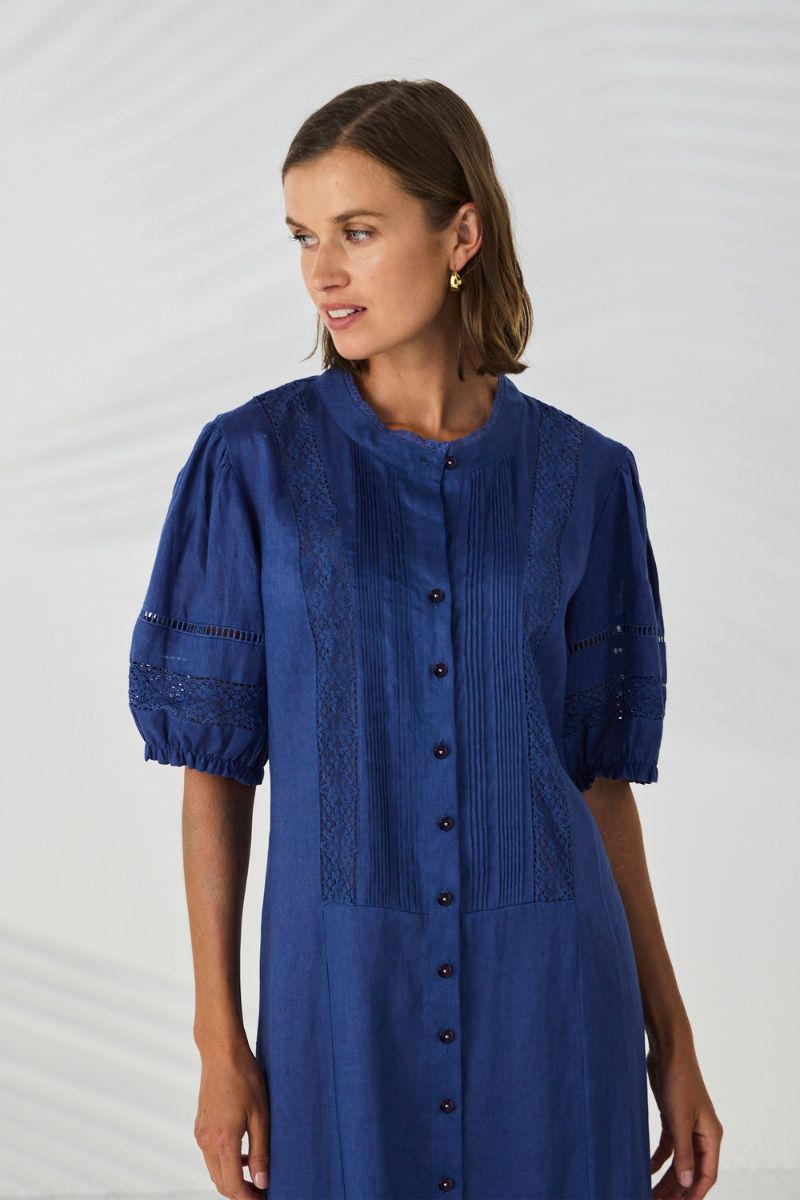 Lania Chase Dress side view showing sleeve shape and drape