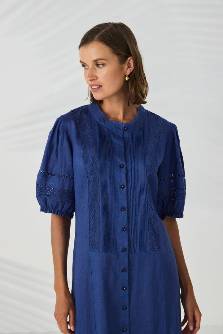Lania Chase Dress side view showing sleeve shape and drape