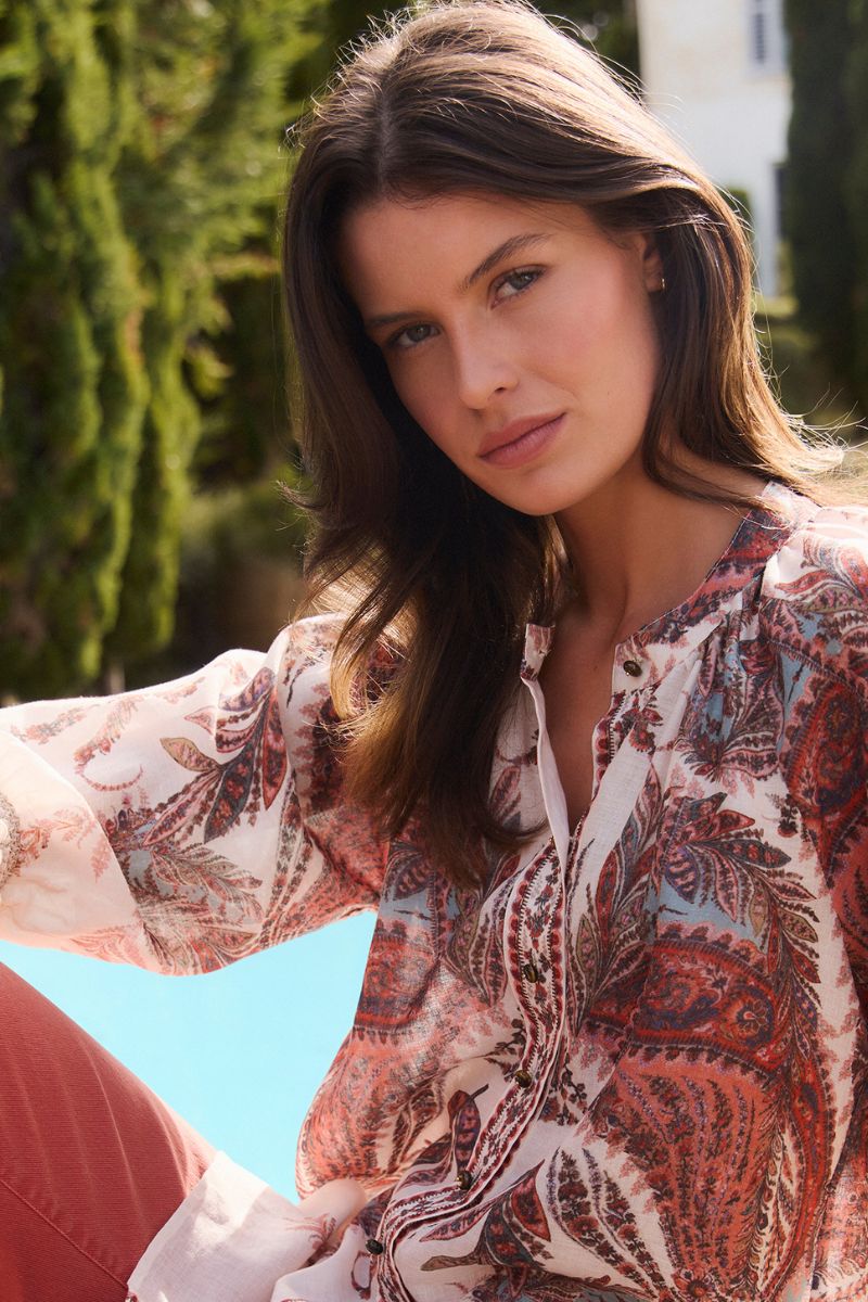 Marsh Shirt bordered detail print by Lania the Label NLA4036