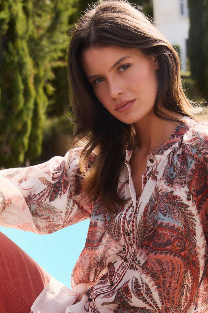 Marsh Shirt bordered detail print by Lania the Label NLA4036