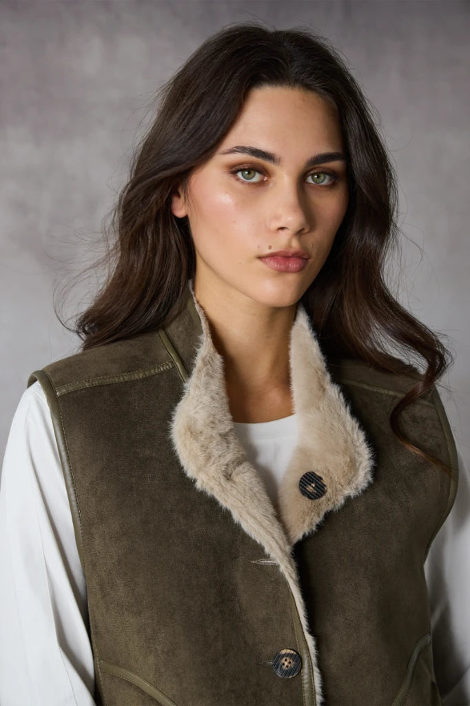Aspen Vest in Khaki by Lania The Label