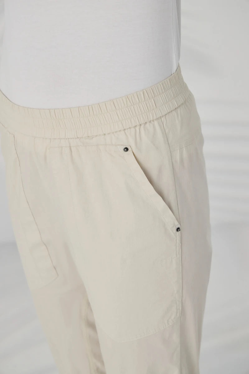 Lania The Label LTL Cuffed Short NAL2790C Almond elastic waist and pocket detai