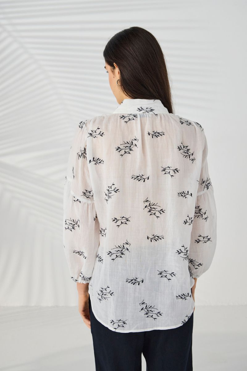 Lania Twig Shirt back view relaxed silhouette off white