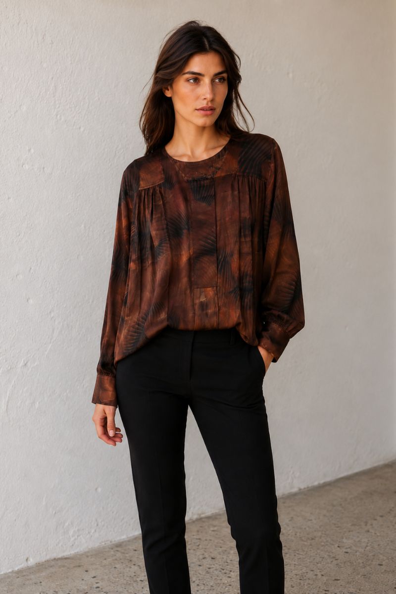 Lauren Vidal Irina Blouse in Havana