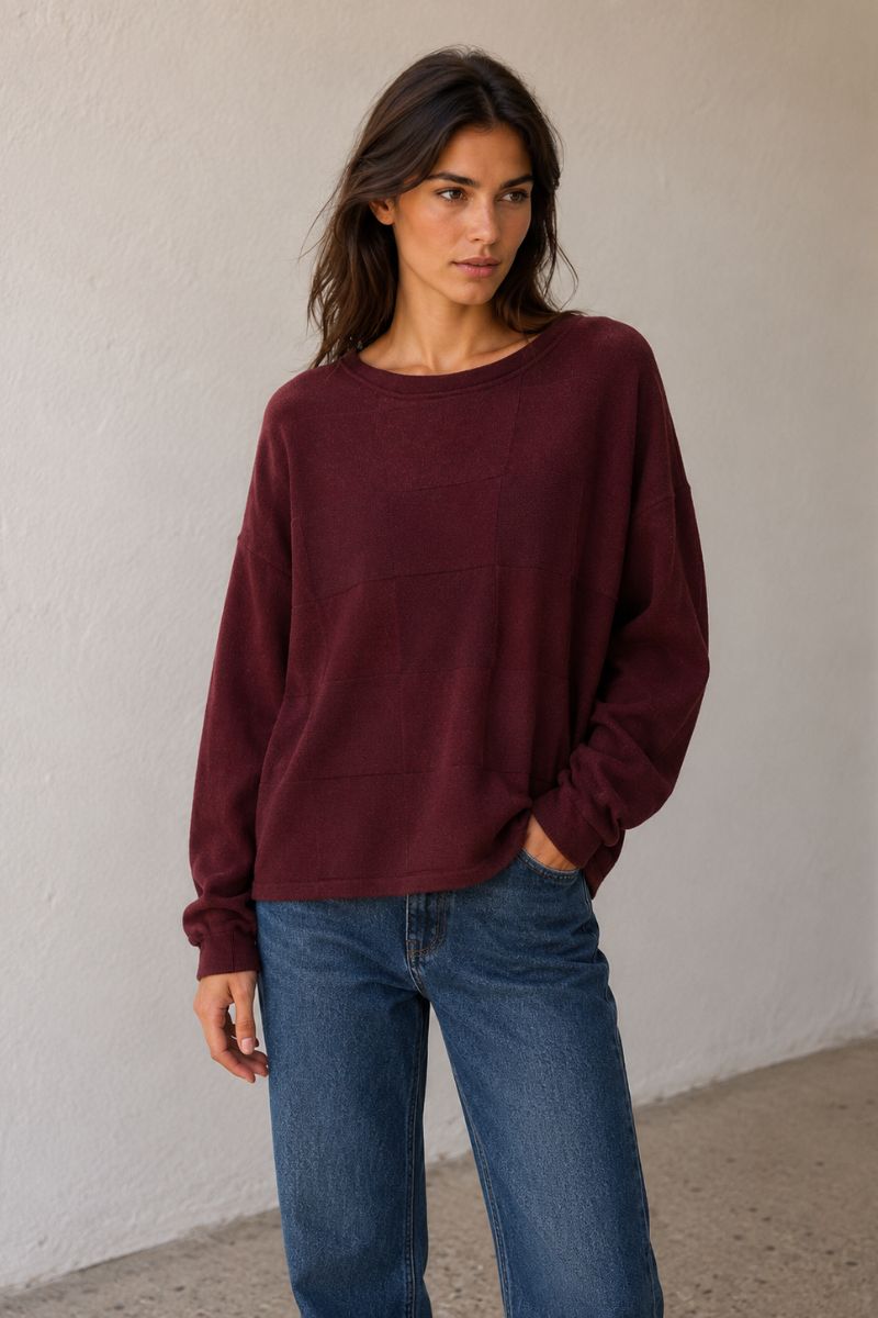 Lauren Vidal Kylan Sweater Rich Plum