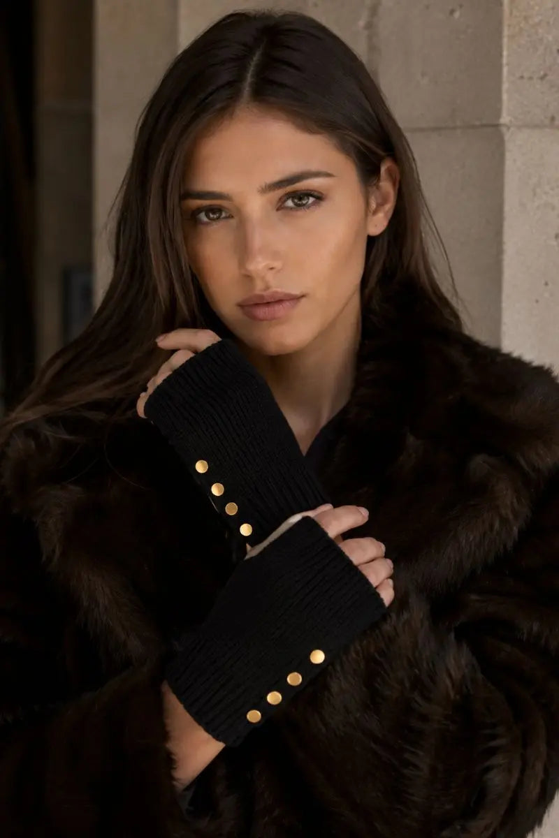 Lauren Vidal Luna Fingerless Gloves Noir