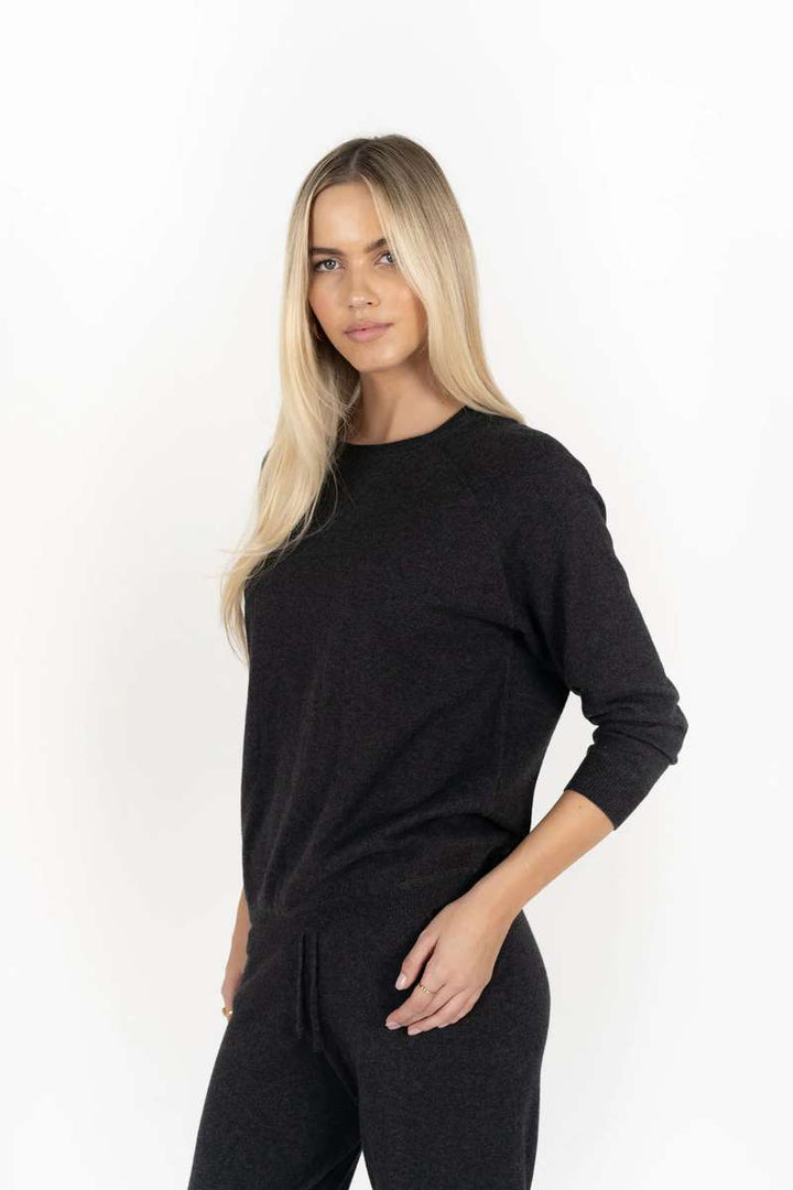 Lexie Sweater in Charcoal HW25603 by Humidity Lifestyle in Charcoal, size XS