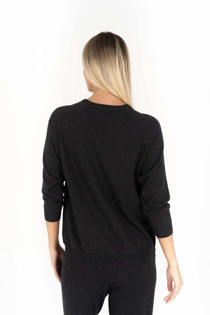 Lexie Sweater in Charcoal HW25603 by Humidity Lifestyle in Charcoal, size XS