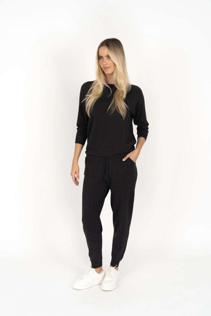 Lexie Sweater in Charcoal HW25603 by Humidity Lifestyle in Charcoal, size XS