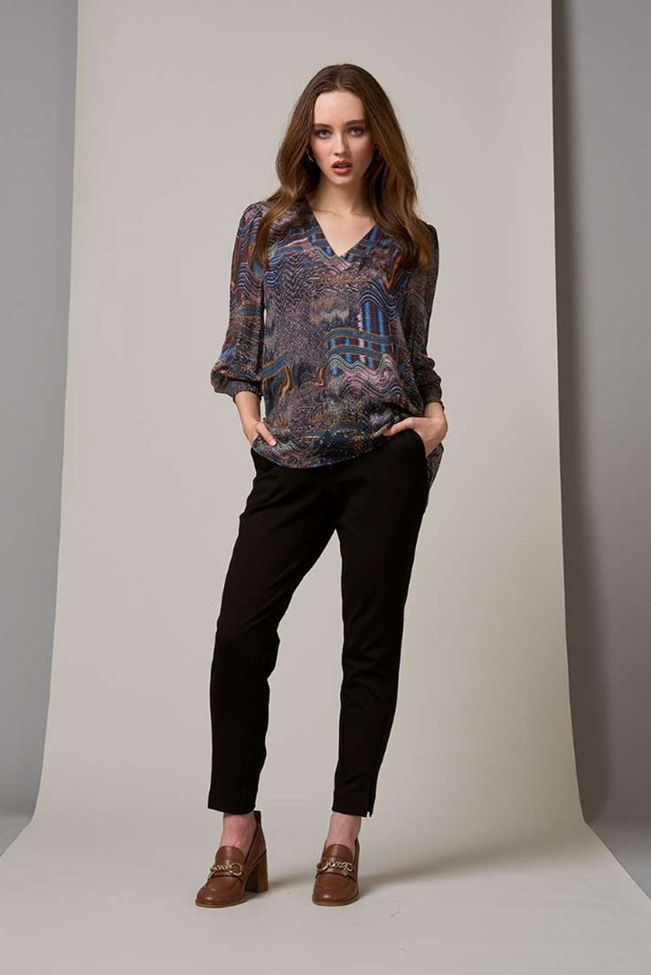 Liberty Blouse in Indigo Multi LS2905L by Loobie's Story