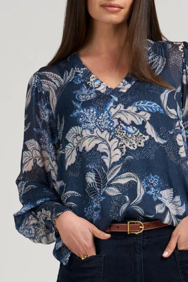 Casella Top in Blue Print by Loobie’s Story