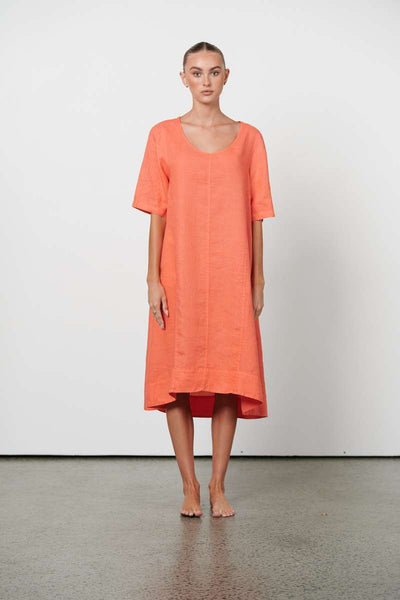 loose-fit-short-sleeved-linen-midi-in-coral-reef-haris-cotton-front-view_1200x