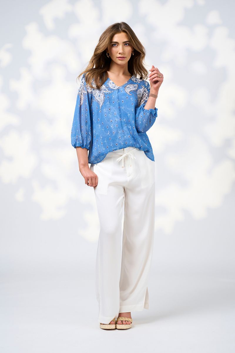 Sibella Blouse in Chambray Multi by Loobies Story