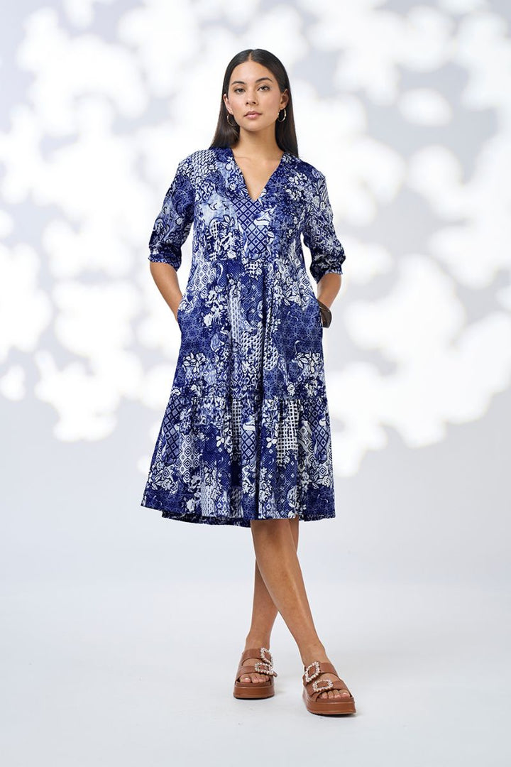 Loobie's Story Isla Dress in Multi by Loobies Story in cobalt / 8