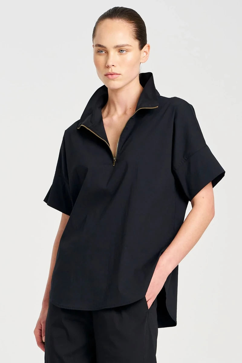 Mela Purdie Half Zip Shirt – Black | F65 8572
