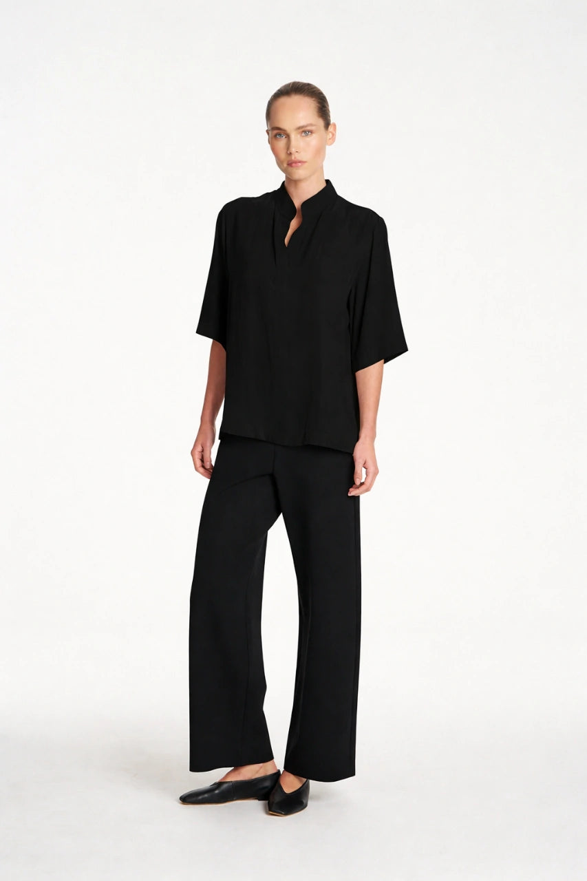 Placket Plaza Shirt in Black by Mela Purdie