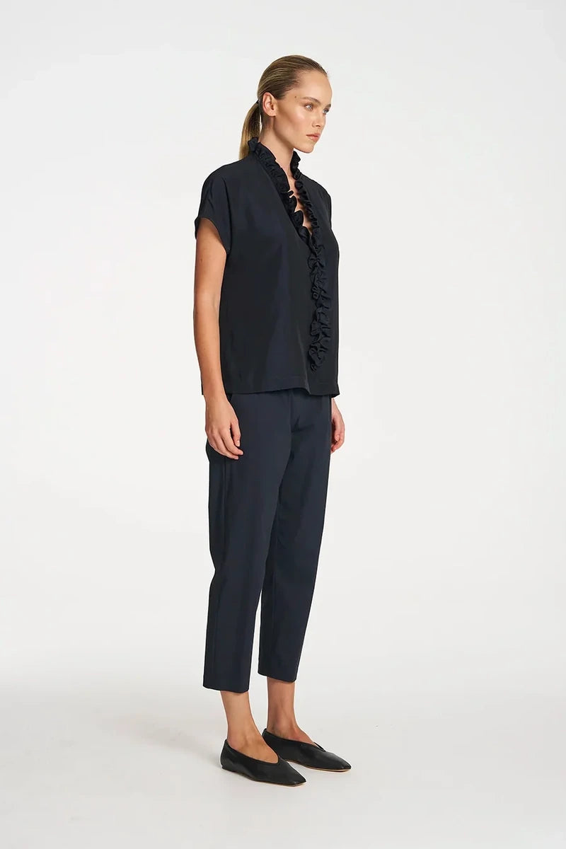 Mela Purdie Lariat Shell F67 8986 in Navy, original side studio view