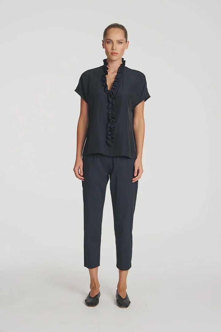 Mela Purdie Lariat Shell F67 8986 in Navy, original front studio view