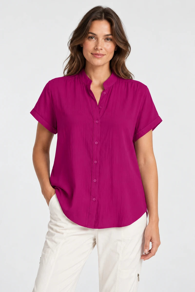Mela Purdie Soft Stand Shirt Teaberry F67 8629