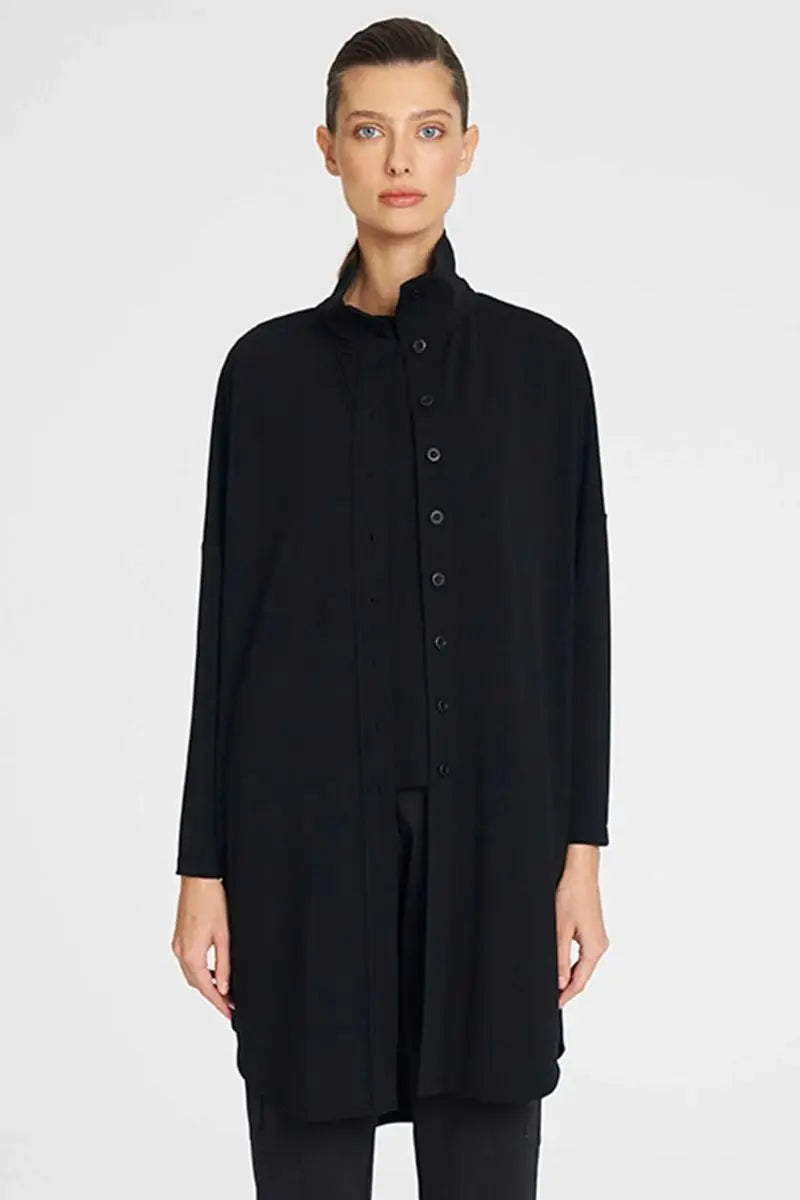 Tab Funnel Jacket in Black by Mela Purdie