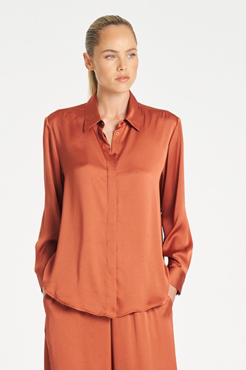 Soft Shirt Mirror Satin in Copper by Mela Purdie