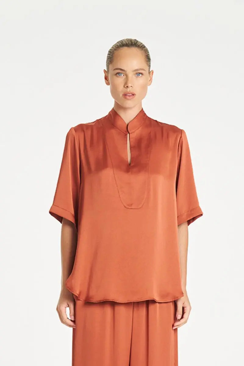 Swish Tux Plaza Mirror Satin in Copper by Mela Purdie